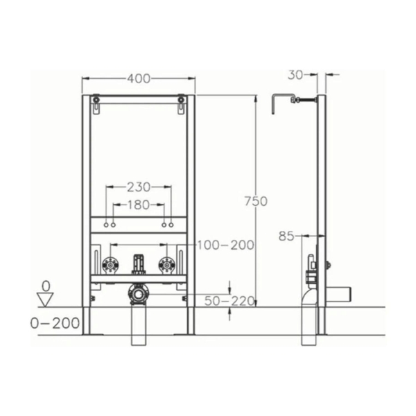 Инсталляция для биде AGGER ABB400