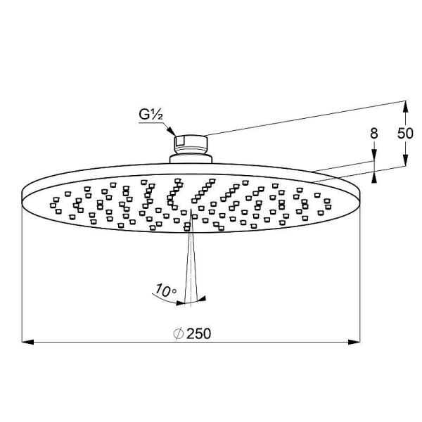 Верхний душ KLUDI A-Qa 64325N0-00 Ø25 золото брашированное