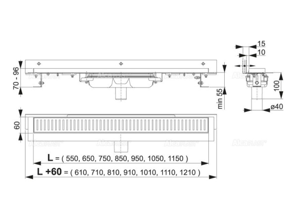 Дренажный канал ALCAPLAST APZ1104-850