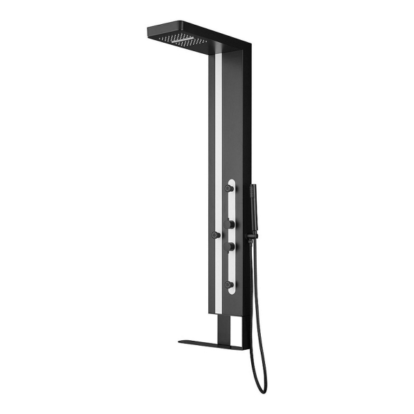 Душевая панель BLACK&WHITE Gravity GR027 с гидромассажем белый/черный матовый