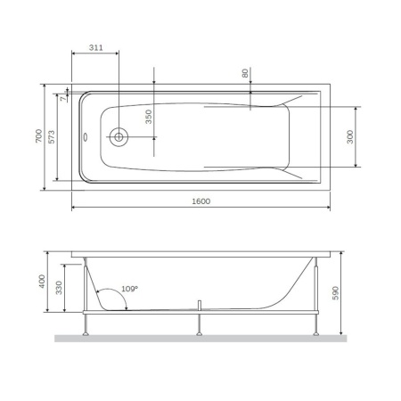 Каркас AM.PM Gem 154x62
