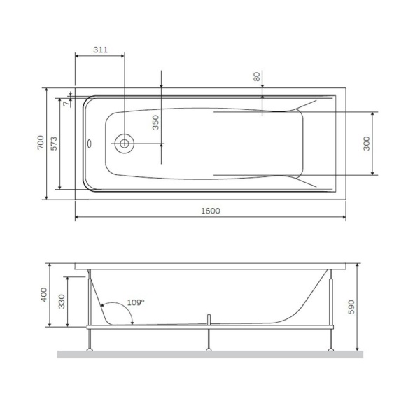 Каркас AM.PM Gem 154x62
