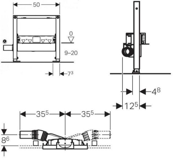 Монтажный элемент GEBERIT Cleanline Duofix 111.591.00.1