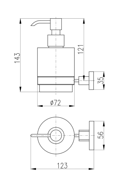 Дозатор жидкого мыла RAV SLEZAK Yukon YUA0303CMAT