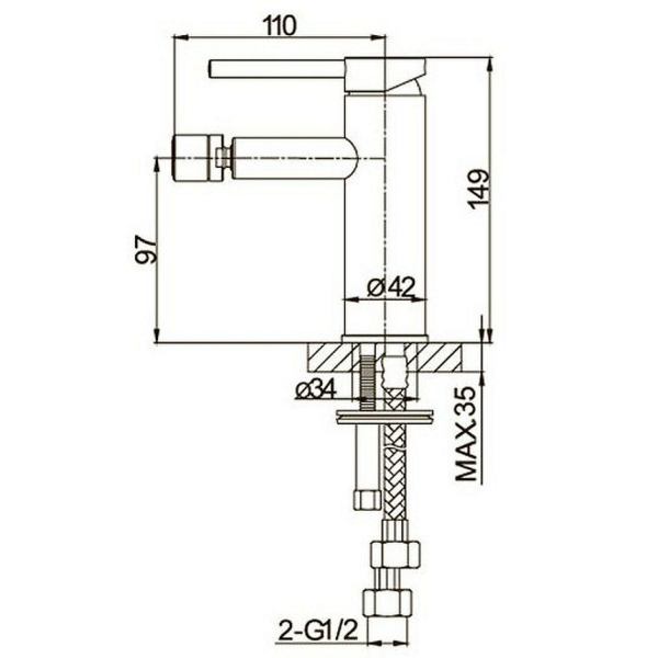 Смеситель для биде CAPRIGO Don 53-030-NER черный матовый
