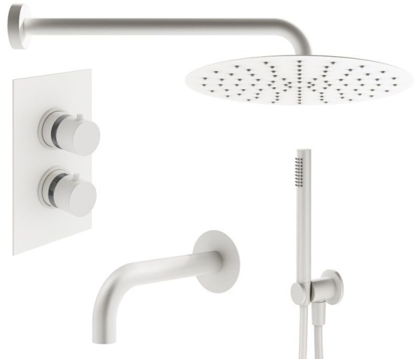Душевой комплект PLUMBERIA Ixo KITXOT19QBO60 белый матовый