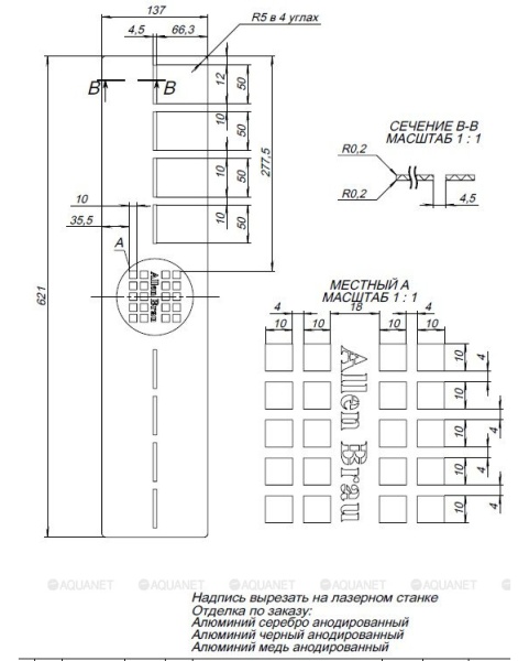 Накладка на сифон для поддона ALLEN BRAU Infinity 8.210N7-BBA антрацит шлифованный