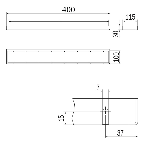 Рейлинг модульный INDA Indissima Barra A8883CNE 400 мм