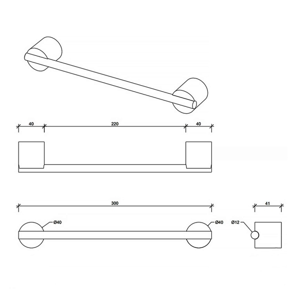 Полотенцедержатель DECOR WALTHER Stone HTE30 975055 белый/сталь матовая