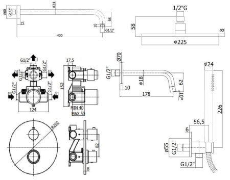 Душевой комплект PAFFONI Light KITLIQ019CR045