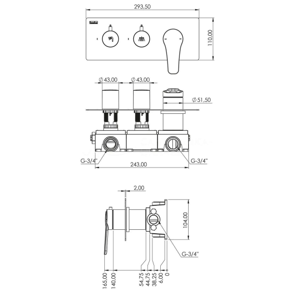 Душевой комплект TESKA Euro X EX3760