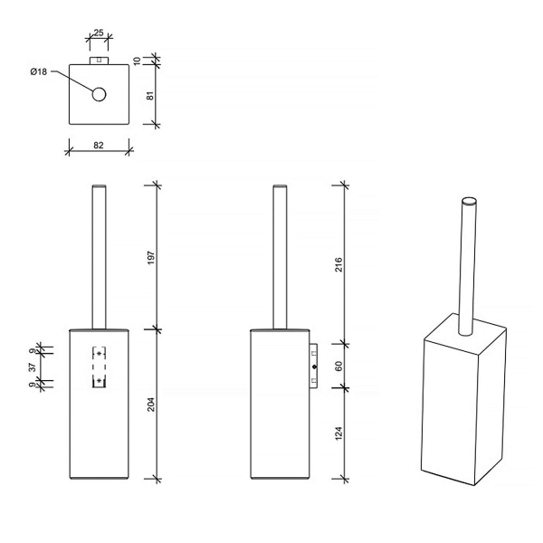 Ерш DECOR WALTHER Contract 651960 черный матовый