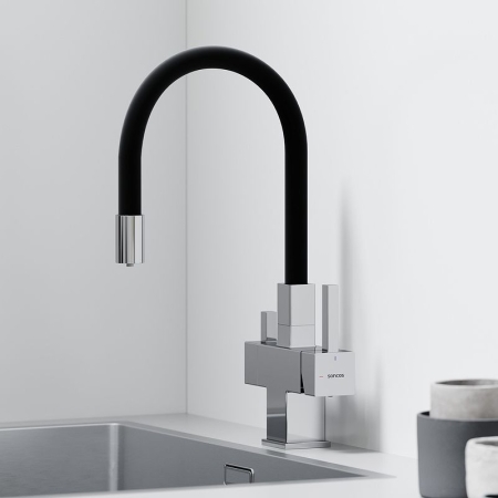 Смеситель для кухни SANCOS Arno с гибким изливом и подключ. фильтра SC4005CH