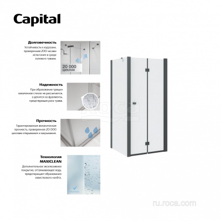 Дверь в нишу ROCA Capital 90x195 черная матовая