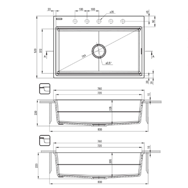 Мойка кухонная DEANTE Magnetic ZRM_S10B 76 серый