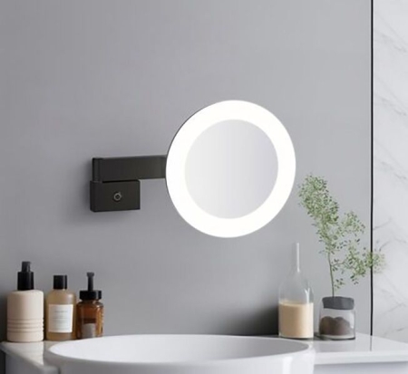 Зеркало косметическое TIMO Petruma 15276/00 Black matte с подсветкой