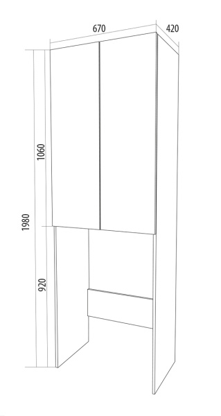 Шкаф 1 MARKA Wall на стиральную машину