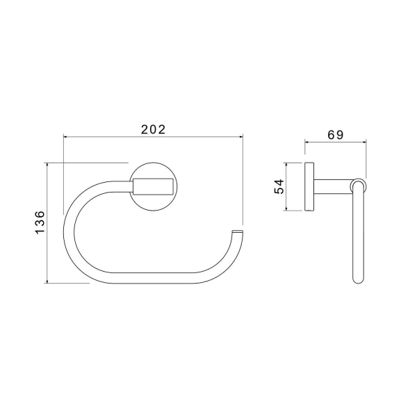 Полотенцедержатель АКВАТЕК Оберон AQ4221CR