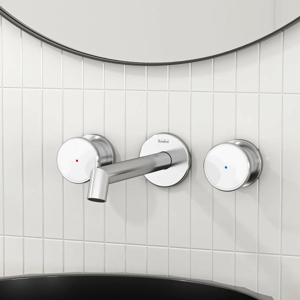 Встраиваемый смеситель TESKA Shine Grande E5320 белое стекло
