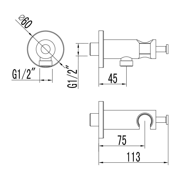 Шланговое подсоединение LEMARK LM3785GM с держателем душа, графит матовый