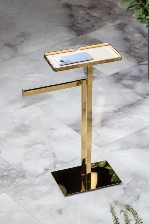 Стойка напольная BOHEME с полкой и полотенцедержателем 10952-G Gold