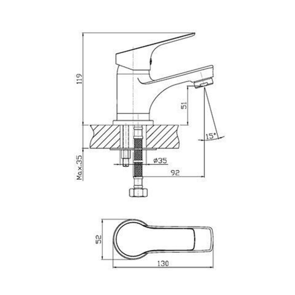 Смеситель для раковины ORANGE Dia M45-021cr