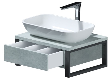 Тумба под раковину 1 MARKA Grunge Loft 60 бетон светлый