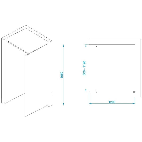 Перегородка для душа RGW Walk In WA-002W 120х195
