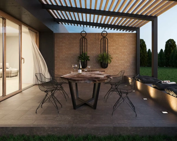 Клинкерная плитка Ilario Brown Ступень угловая с капиносом MAT 33х33