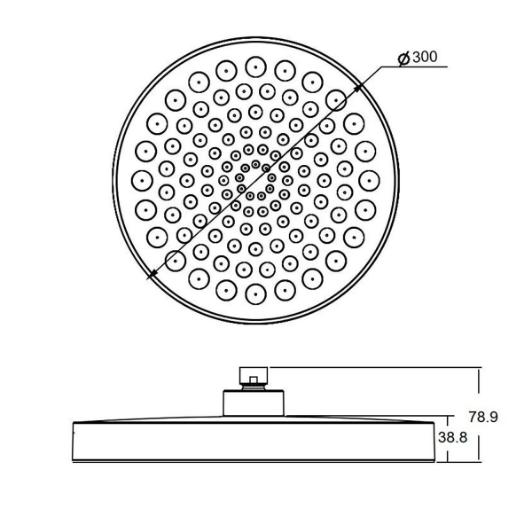 Верхний душ AQUAME AQM8601CR