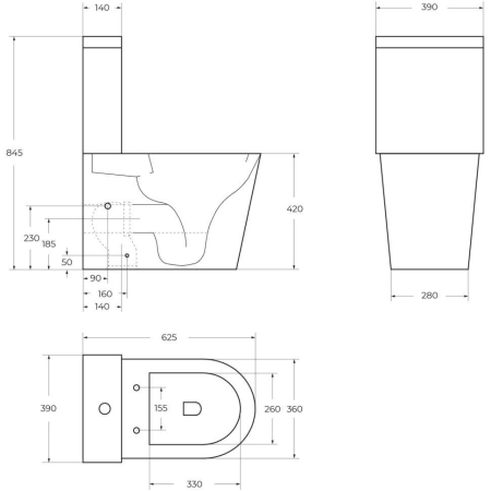 Чаша унитаза BELBAGNO Flay-Tor BB2149CP-TOR с горизонтальным выпуском