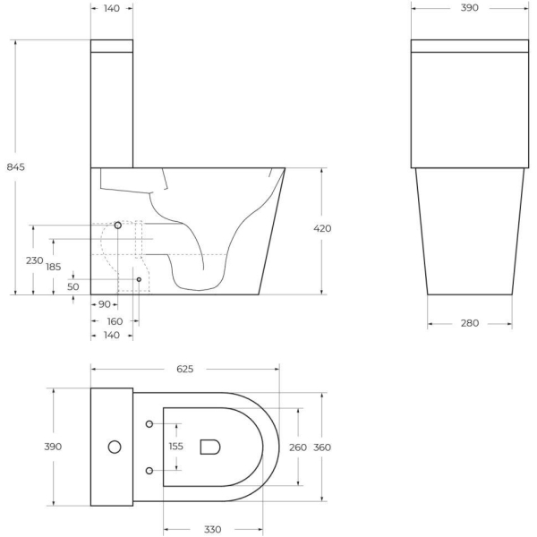 Чаша унитаза BELBAGNO Flay-Tor BB2149CP-TOR с горизонтальным выпуском
