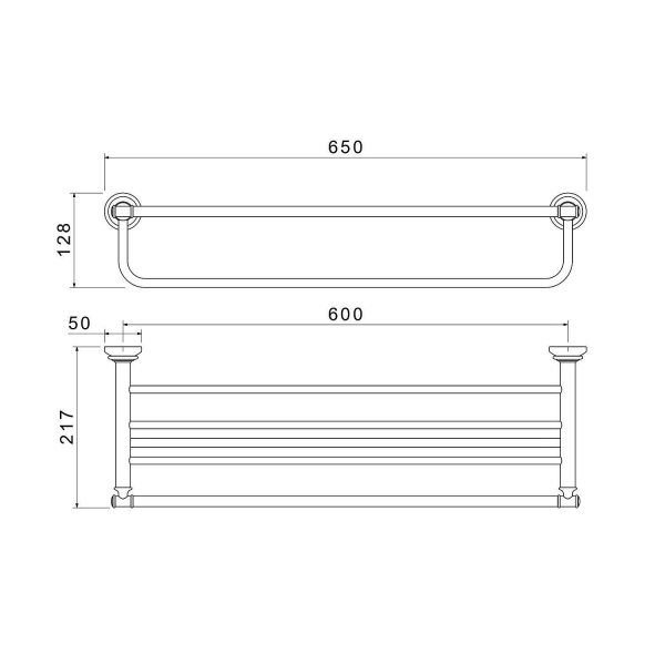 Полка для полотенец АКВАТЕК Классик AQ4515MB черная матовая