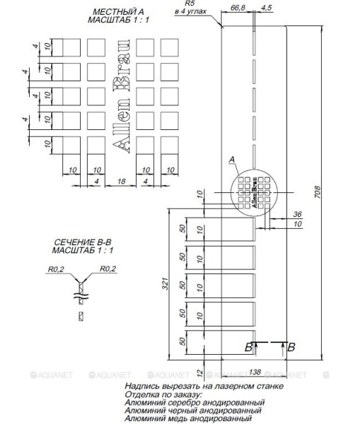 Накладка на сифон для поддона ALLEN BRAU Infinity 8.210N4-BBA антрацит шлифованный