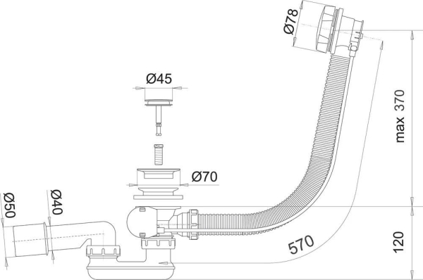 Слив-перелив VAGNERPLAST V55R