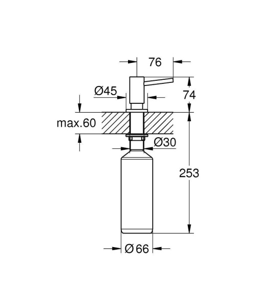 Дозатор жидкого мыла GROHE Cosmopolitan 40535000 встраиваемый в столешницу
