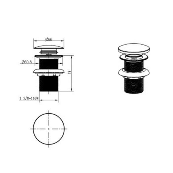 Донный клапан BOHEME Brillante 612/2-GM Gun Metal