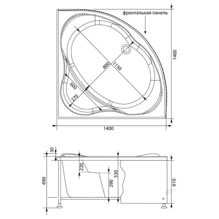 Каркас AQUANET Palau 140x140