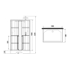 Душевая кабина NIAGARA Standart 100x80x225 R профиль черный матовый, стекло с рисунком клетка