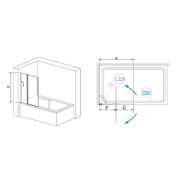 Шторка для ванны RGW Screens SC-11B 100х140 черный
