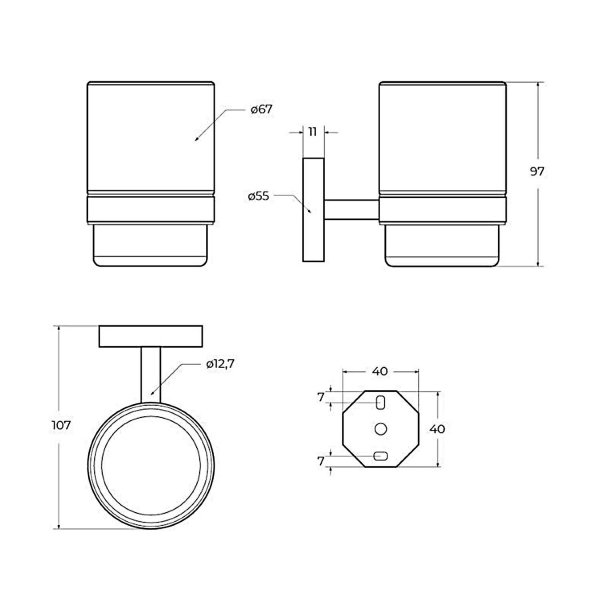 Стакан CEZARES Relax RELAX-TUMS-GM gun metall