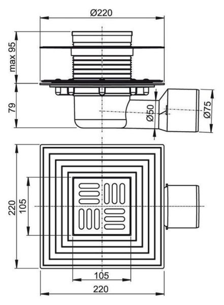 Трап ALCAPLAST APV3344