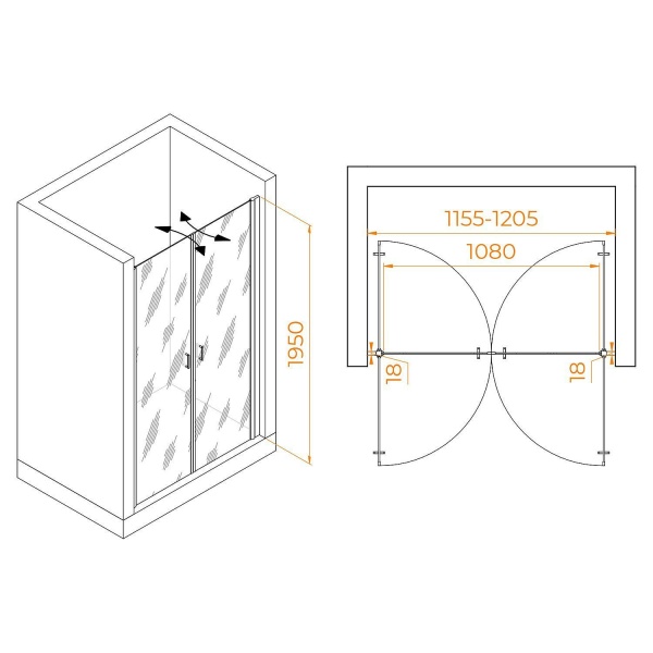 Дверь в нишу RGW Passage PA-104Gb 120x195