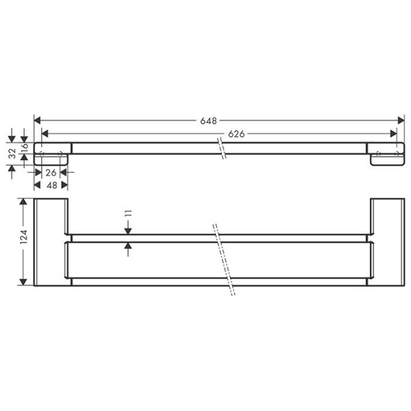 Полотенцедержатель HANSGROHE AddStoris 41743700 двойной