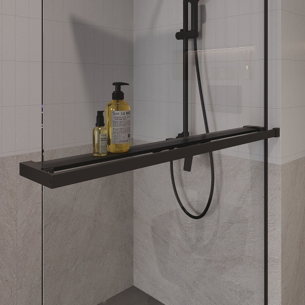 Полка для душевой перегородки NIAGARA Nova NG9075B черная матовая