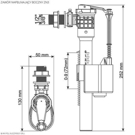 Наполнительный клапан KK-POL 350/ZN3/118-00-T0