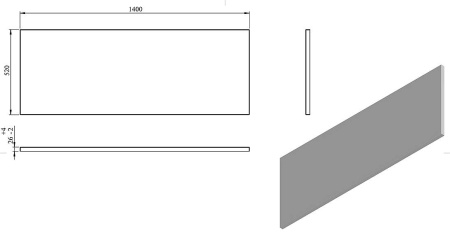 Панель фронтальная для ванн C-BATH Panel Front 140x52