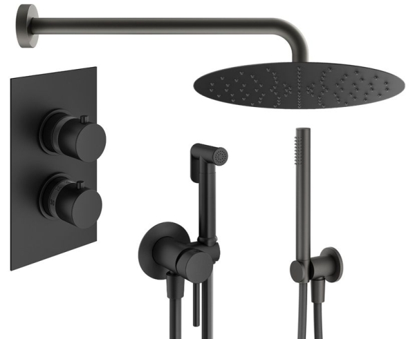 Душевой комплект PLUMBERIA Ixo KITZXOT18QNO черный матовый
