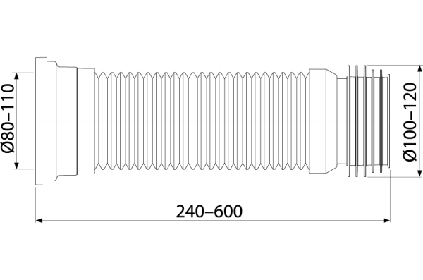 Гофра ALCAPLAST A97 для унитаза, гибкая