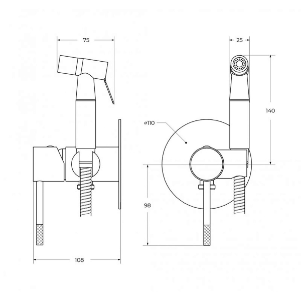 Гигиенический душ CEZARES Relax RELAX-DIF-BORO золото брашированное